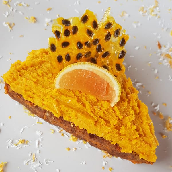 Carrot Cake with Eggfruit Frosting